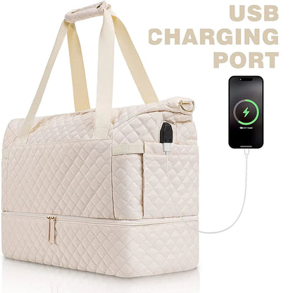 Bolsa de gimnasio de gran capacidad con separación de ropa húmeda y seca